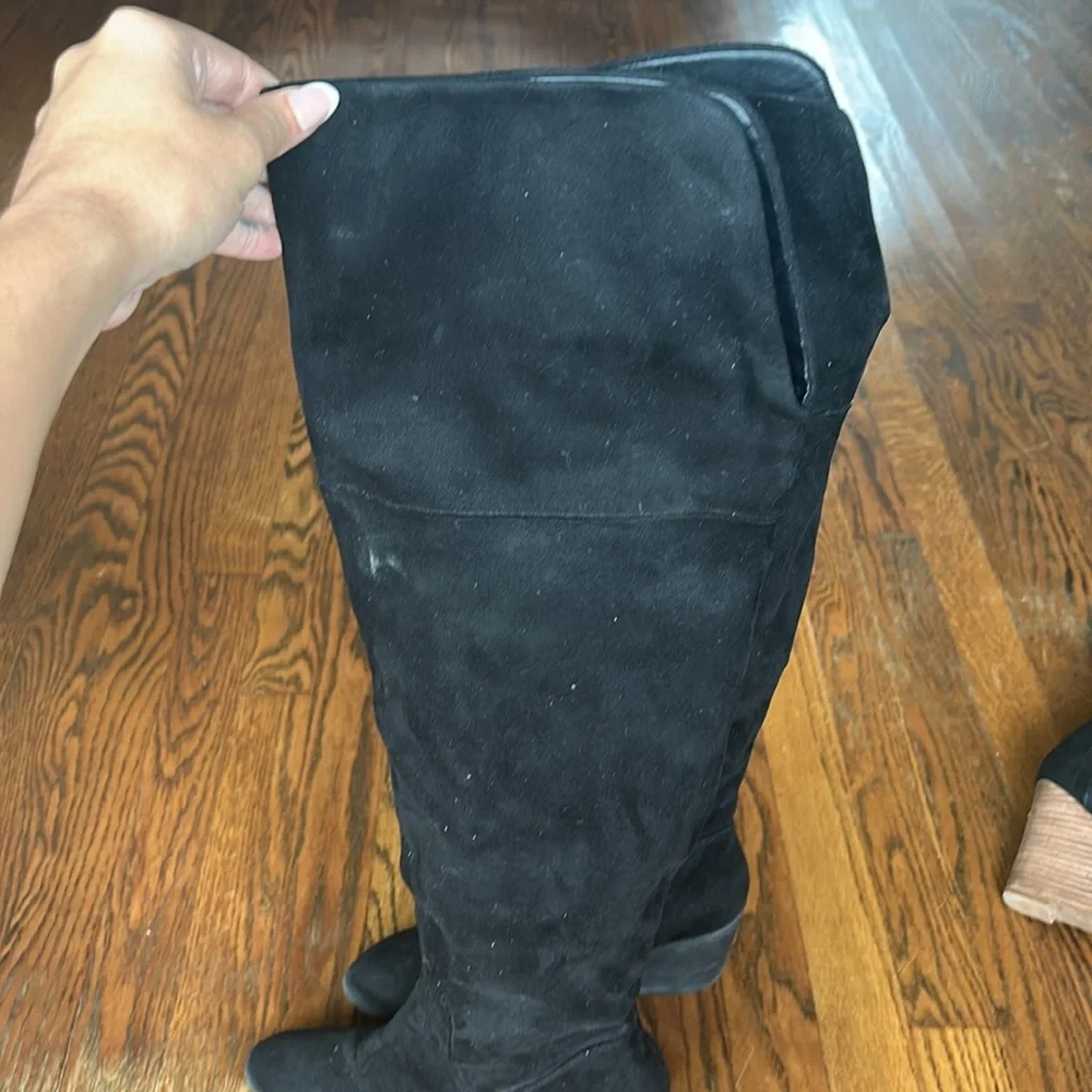 BP Womens Knee high black Faux Suede Boots Shoes Size 8